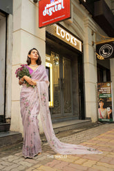 Tara Lilac Organza Silk Saree